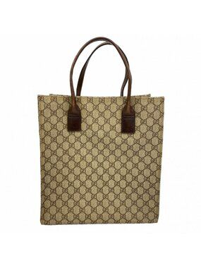 Gucci Tote GG Supreme Brown Silver